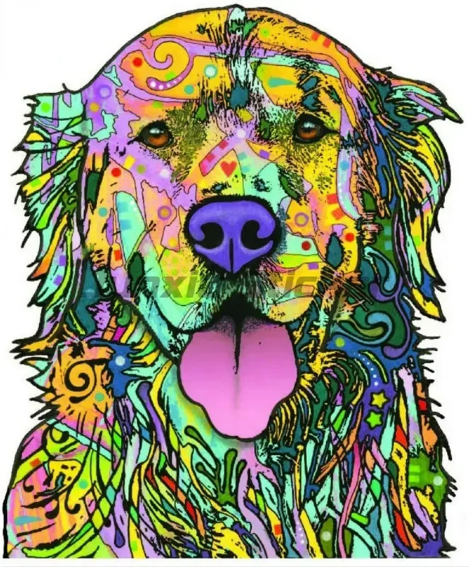 Creative Golden Retriever on Board Sticker Cute Unique Animal Design Golden Retriever Dog Waterproof Vinyl Decals for Car Camper
