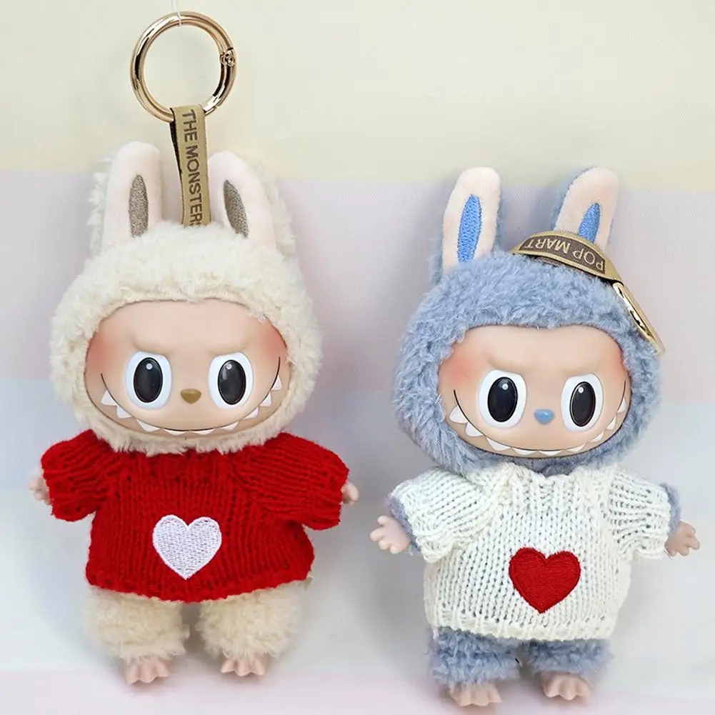 17cm Mini Plush Doll'S Clothes Outfit Accessories For Korea Kpop Exo Labubu Idol Knitted sweater Clothing Gift