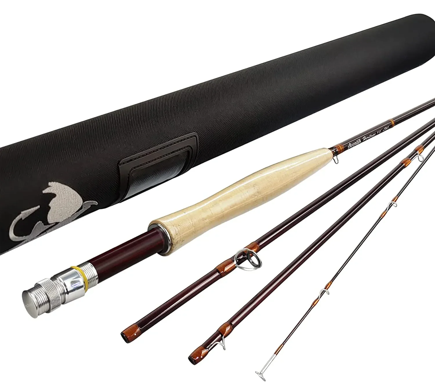 Aventik 9FT IM8 4/5/6/7/8wt Series Fly Fishing Rod Carbon Blank Classic Forgiving Medium Fast Action With Burgundy Finish