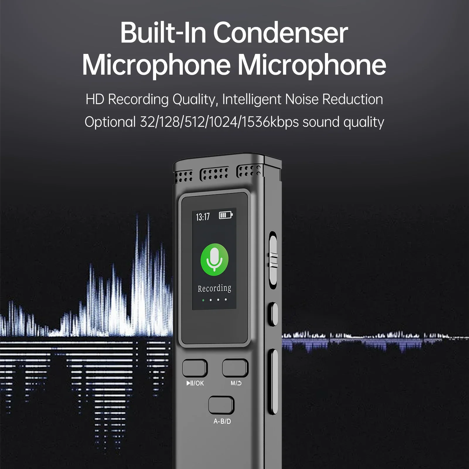 Voice Activated Audio Recording Noise Reduction with Playback MP3 Music Player 288hrs 64GB/16GB/8GB Digital Voice Recorder image 5