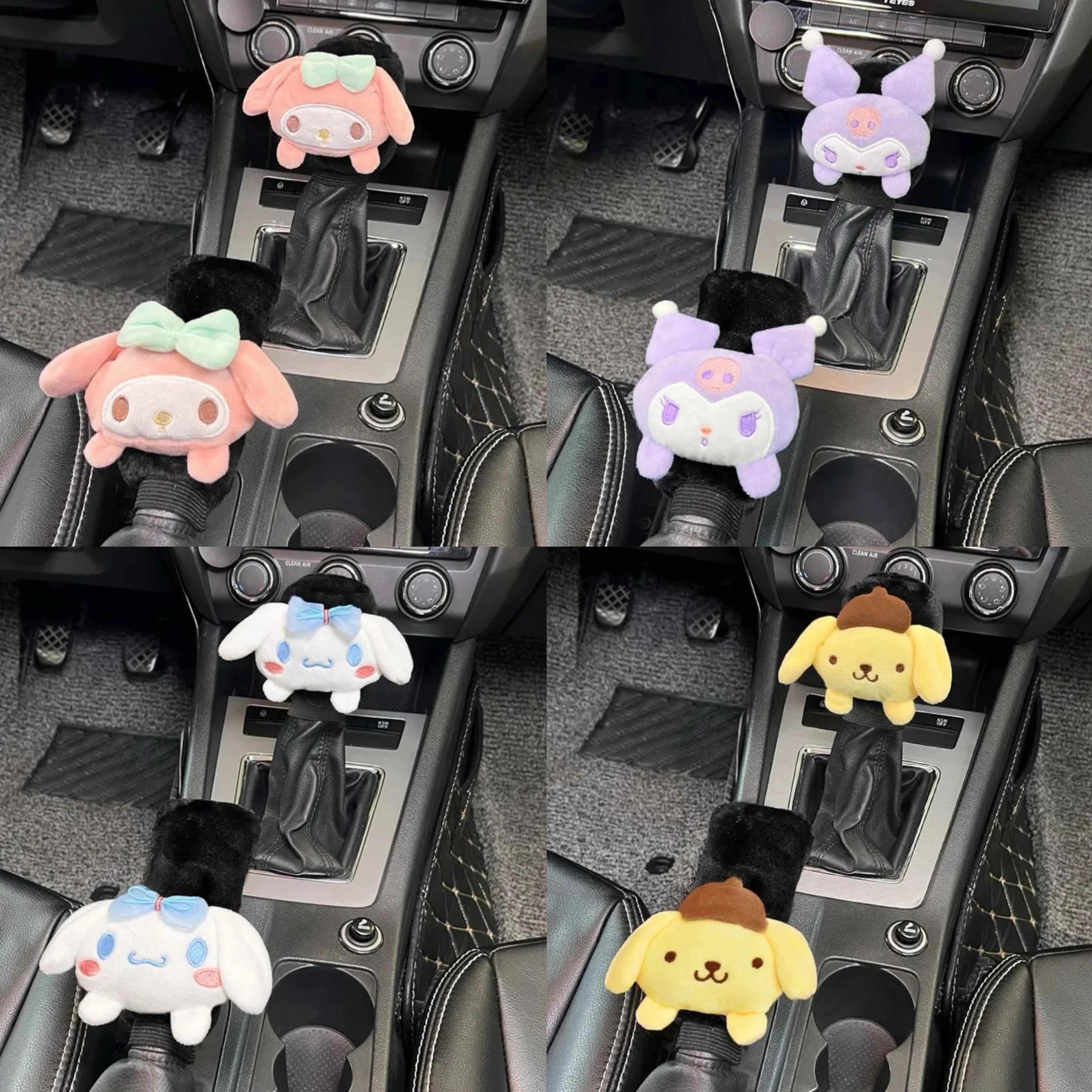 

Sanrio Car Gear Lever Handbrake Lever Protective Cover Hello Kitty My Melody Cartoon Warm Car Decoration Accessories Gift