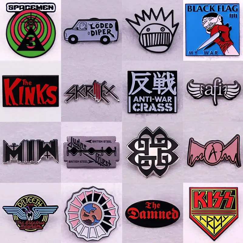 

Popular Music Rock Album Enamel Pin Band Punk Brooch Music Lovers Metal Badge Fashion Jewelry Accessories Gifts