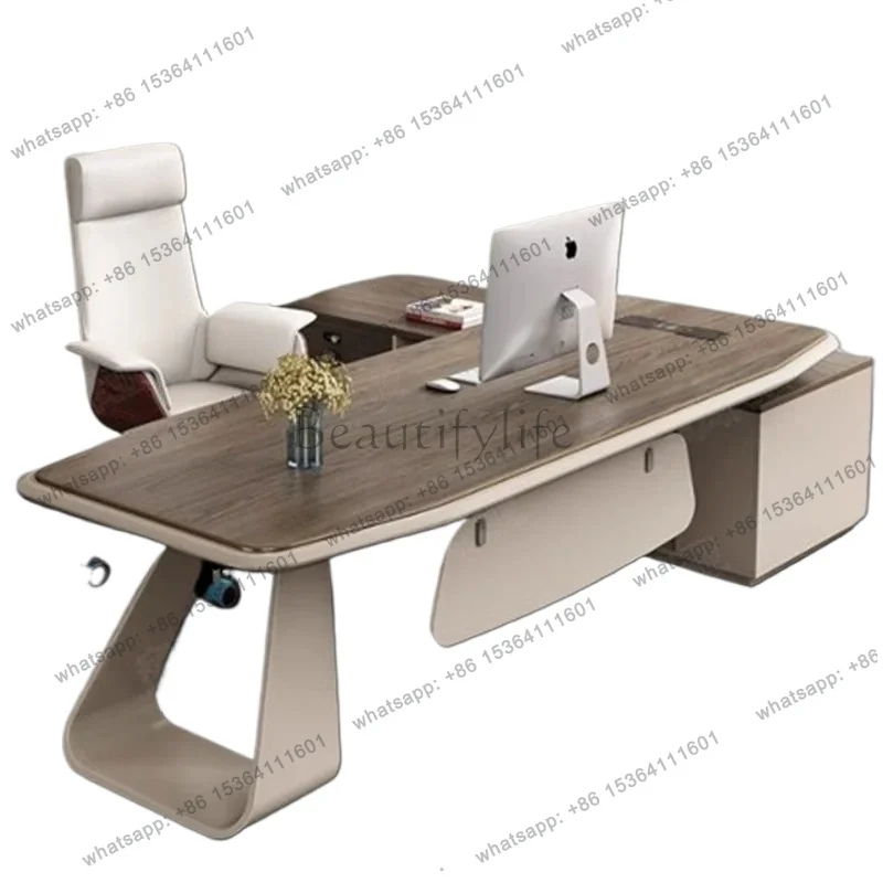 

Designer Luxury Office Desk Aesthetic Organizer Writing Adjustable Computer Desk Storage Modern Wooden Mesa Escritorio Furniture
