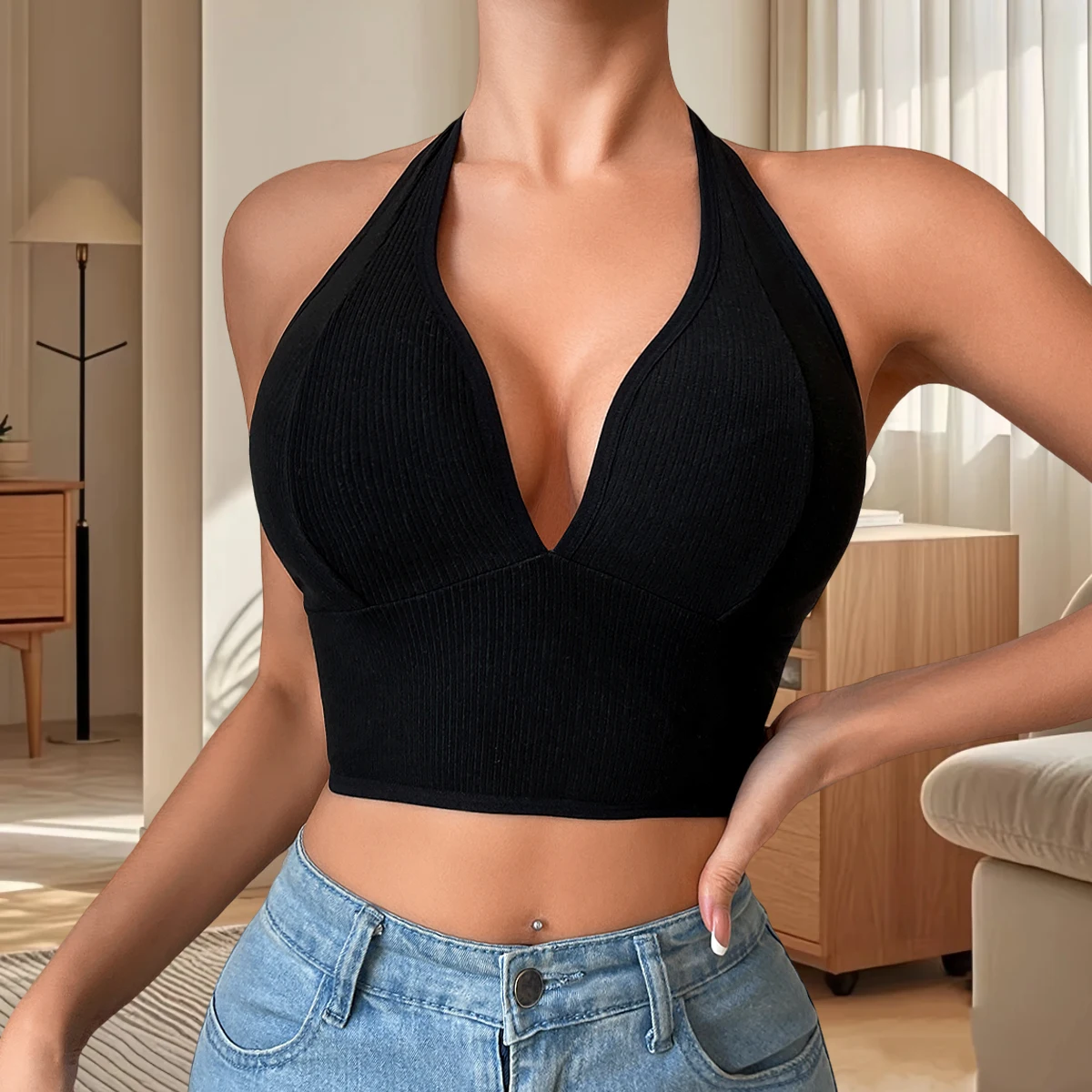 섹시한 통기성 여성 캐미솔 운동탑 이미지