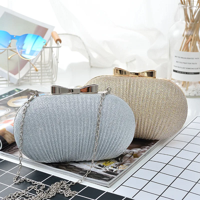 

Goose Egg Dinner Bow Symphony Leather Chain Bag Folded Hard Box Ladies Clutch Bag Designer Luxury Bags Bolsos De Mujer Tendencia
