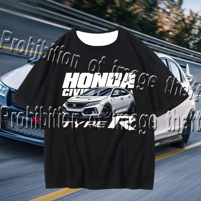

Honda Civic с короткими рукавами унисекс с 3D-принтом, быстросохнущий топ больших размеров, спортивная футболка для мотоцикла, футболка для бега и фитнеса