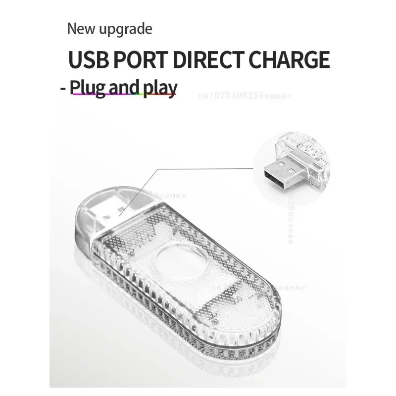 New Car LED Touch Lights Wireless Interior Light Auto Roof Ceiling Reading Lamps for Door Foot Trunk Storage Box USB Charging