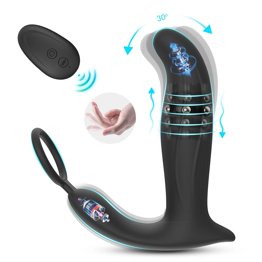 التحكم عن بعد الشرج هزاز التذبذب التوجه تهتز جهاز تدليك للبروستاتا ألعاب جنسية لعبة الجنس للرجال بعقب المكونات دسار الشرج الخرز