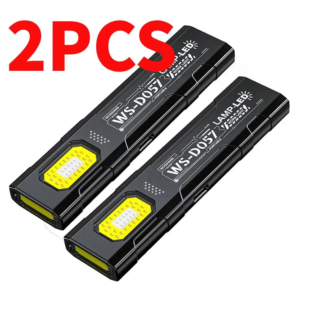 2pcs Mini Flashlight Dual Source Illumination High Brightness Lamp Beads For Camping Hiking Magnetic Emergency Light Night