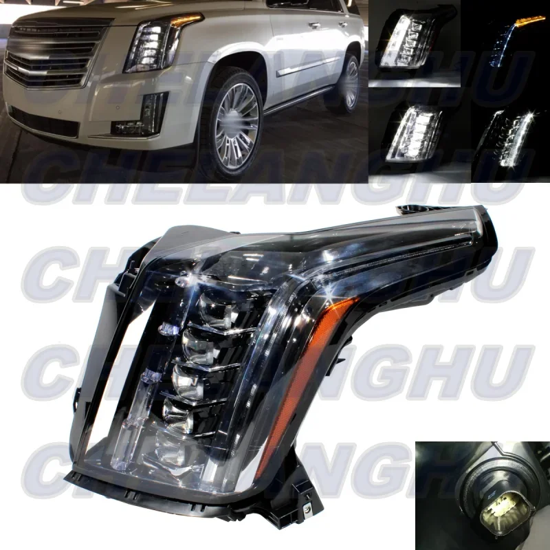 

LED HeadLight For Cadillac Escalade 2015 2016 2017 2018 2019 2020 Left Side Front HeadLamp DRL With LED Bulbs car accessories