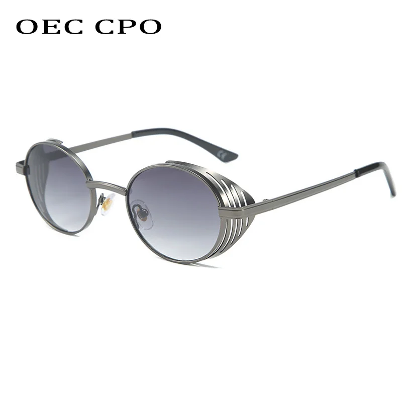OEC CPO Hình Bầu Dục Punk Vintage Kính Mát Nam Nữ Tròn Thương Hiệu Thiết Kế Kính Chống Nắng Nữ Phong Cách Khoa Học Viễn Tưởng Retro Kính Mắt UV400