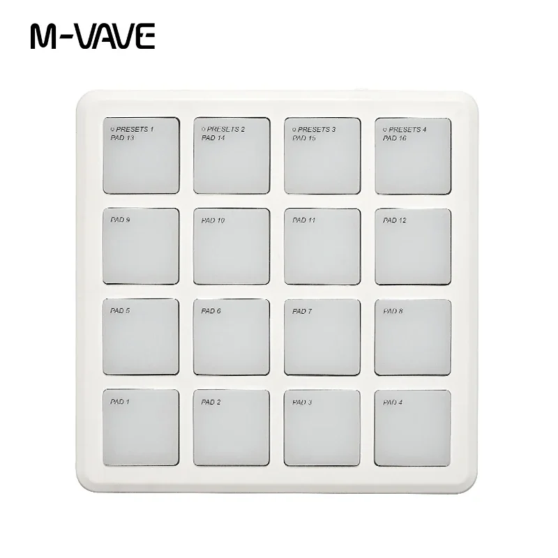 M-VAVE SK-16 SMC-PAD Wireless MIDI Controller Pocket Pad USB-C Interface Portable Design  Suitable Percussion Keyboard