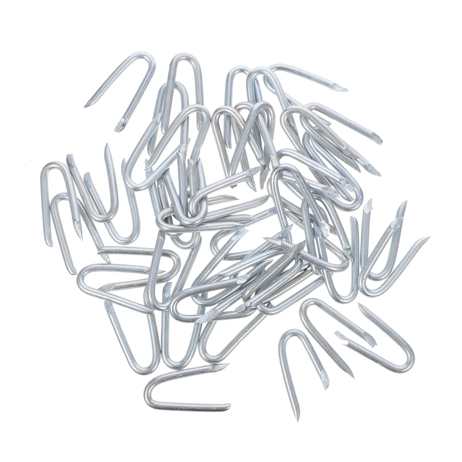 50Pcs Steel Garden Staples U Shape Nails Fencing Staples Landscaping Yard Stakes Heavy Duty Rustproof Nails Yard Stakes