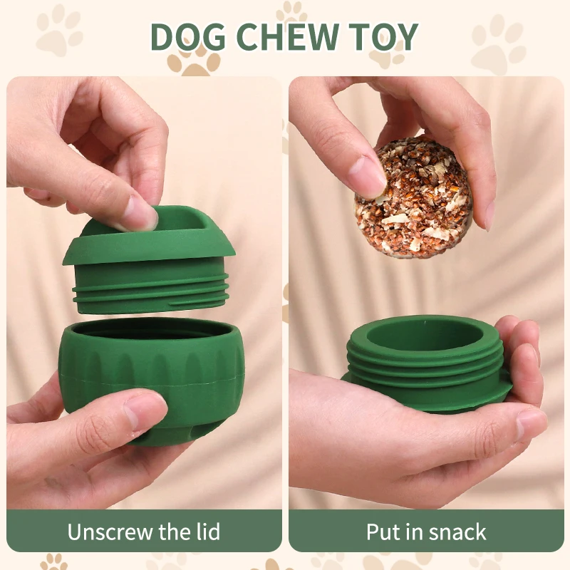 Long-Lasting Interactive Dog Toy Ball   Treats Toy Eco-Friendly Food Grade Silicone Dog Chew Lick Toys for Large Dogs