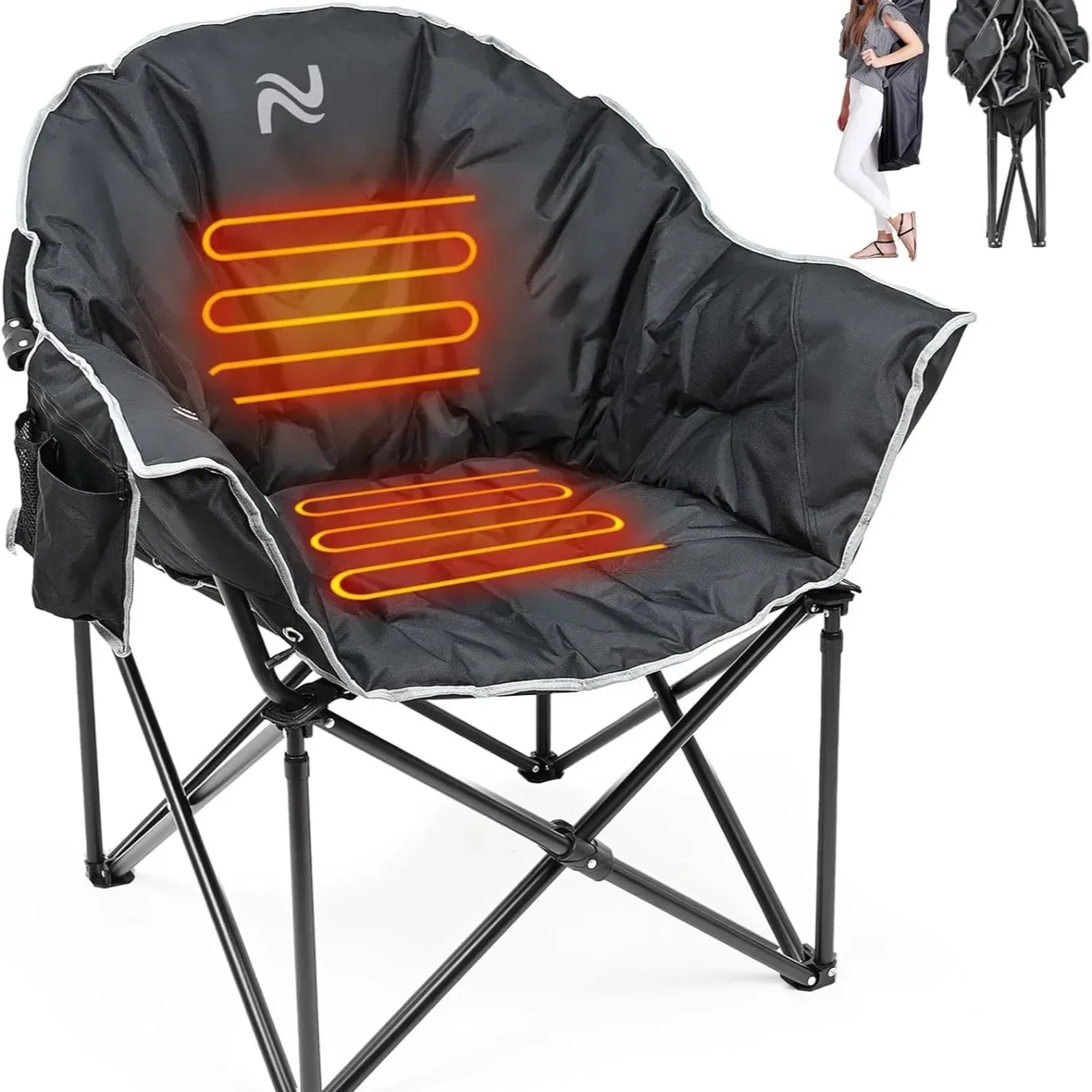 Heated Armchair with Heating Pad Double Moon Chair Amazon USB Heated Camping Chair Camping Folding Chair