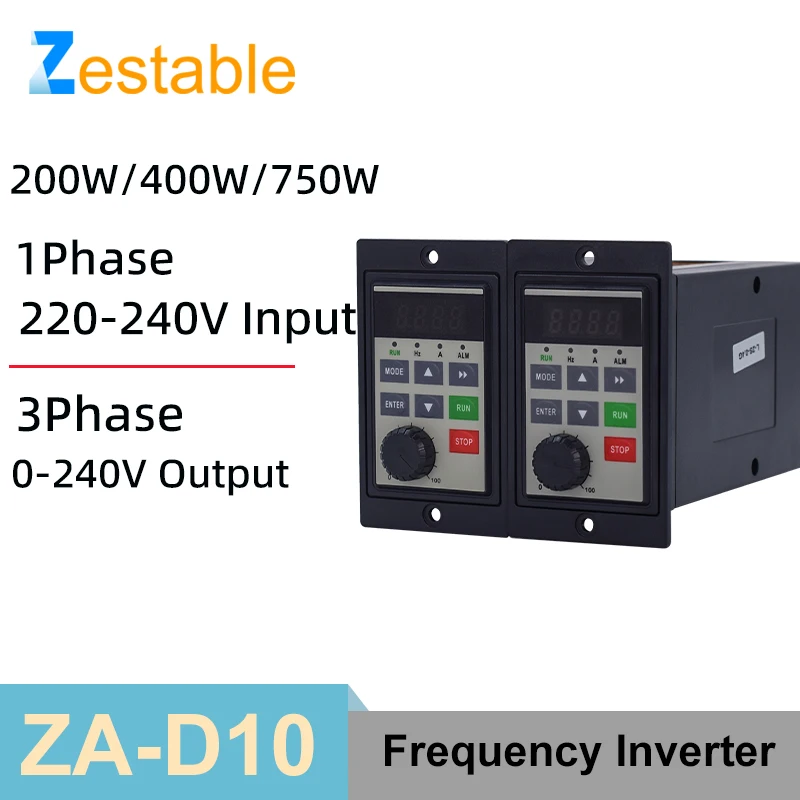 

200/400/750W Mini vfd 1ph 220V to 3ph 220V Variable Frequency Inverter 0.5/1/2/3HP Output Motor Speed Vector Control Inverter