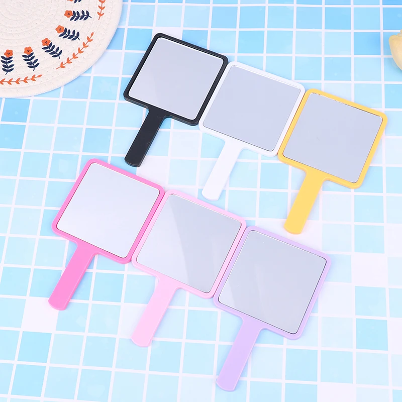 For Eyelash Extension Handheld Makeup Mirror Square Makeup Vanity Mirror with Handle Hand Mirror SPA Salon Compact Mirrors