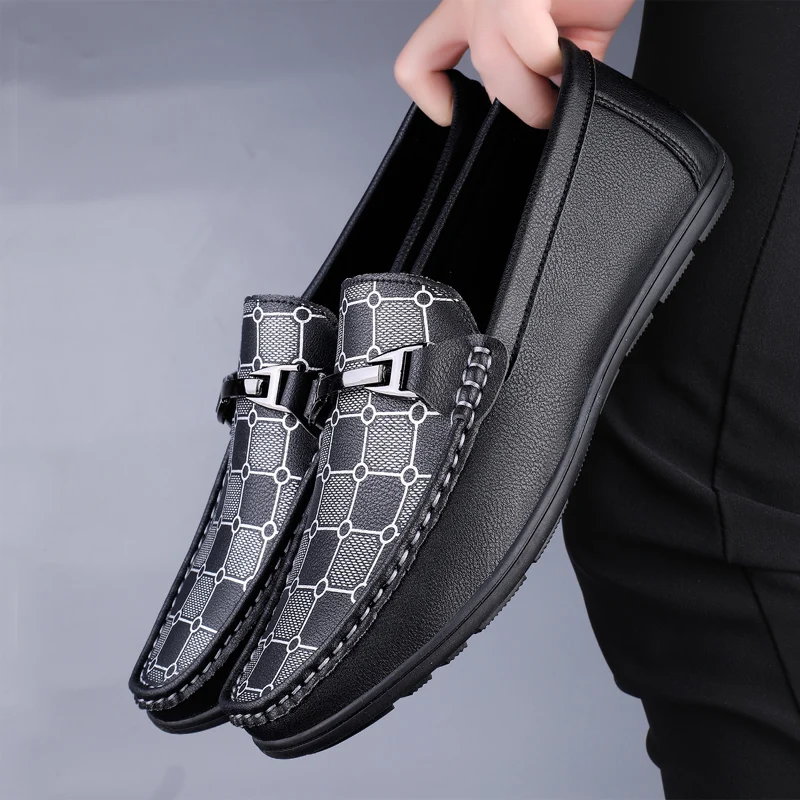 GENUINE LEATHER LUXURY BRAND MEN SHOES DESIGNER DRIVING MOCCASINS LOAFERS DRESS SHOES SLIP ON WEDDING OFFICE CASUAL SHOE FOR MAN