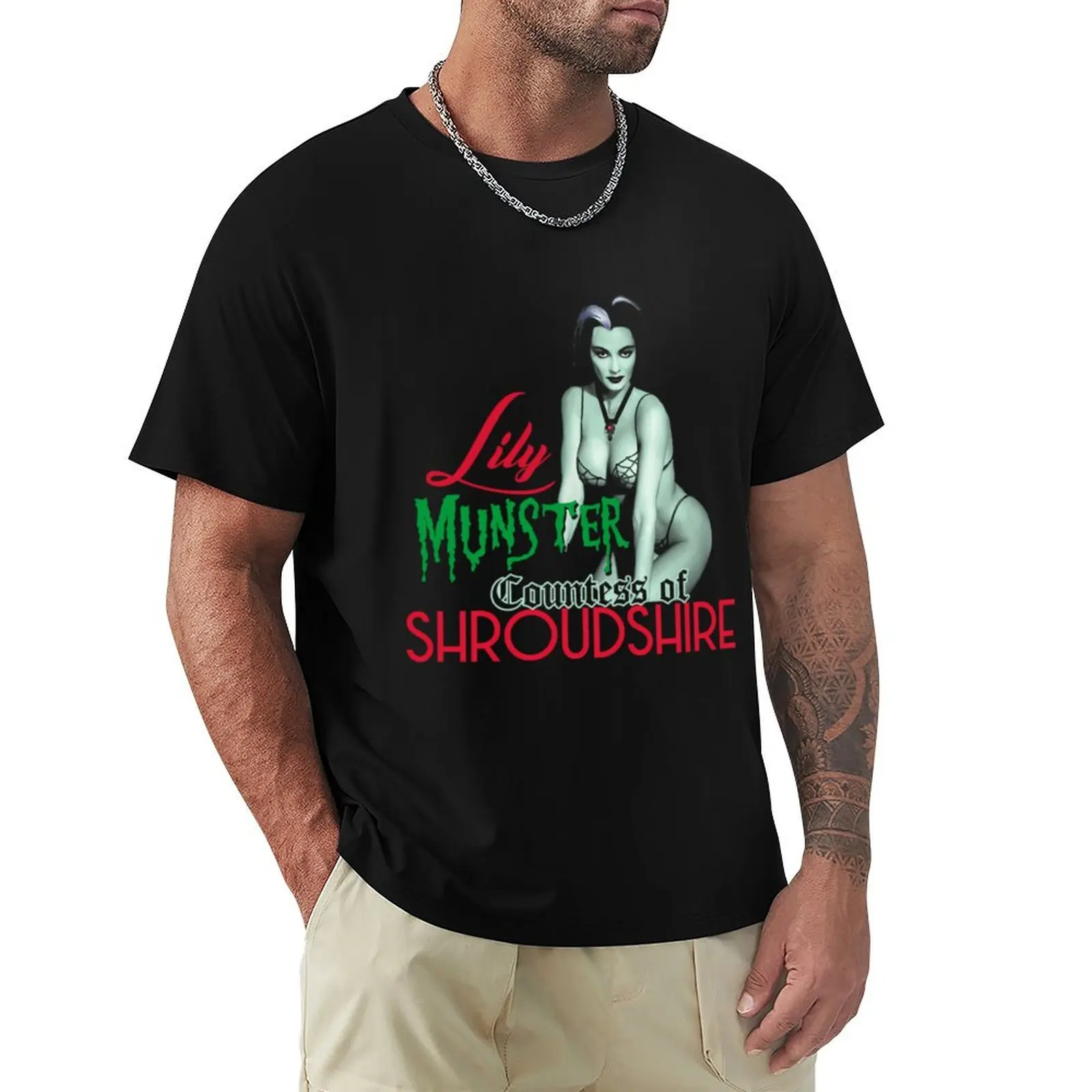 

Goth Queens Lily Vintage - The Horror Movie Lily T-Shirt croswit shirt man T-shirts oversize heavyweights clothes Men's t-shirts