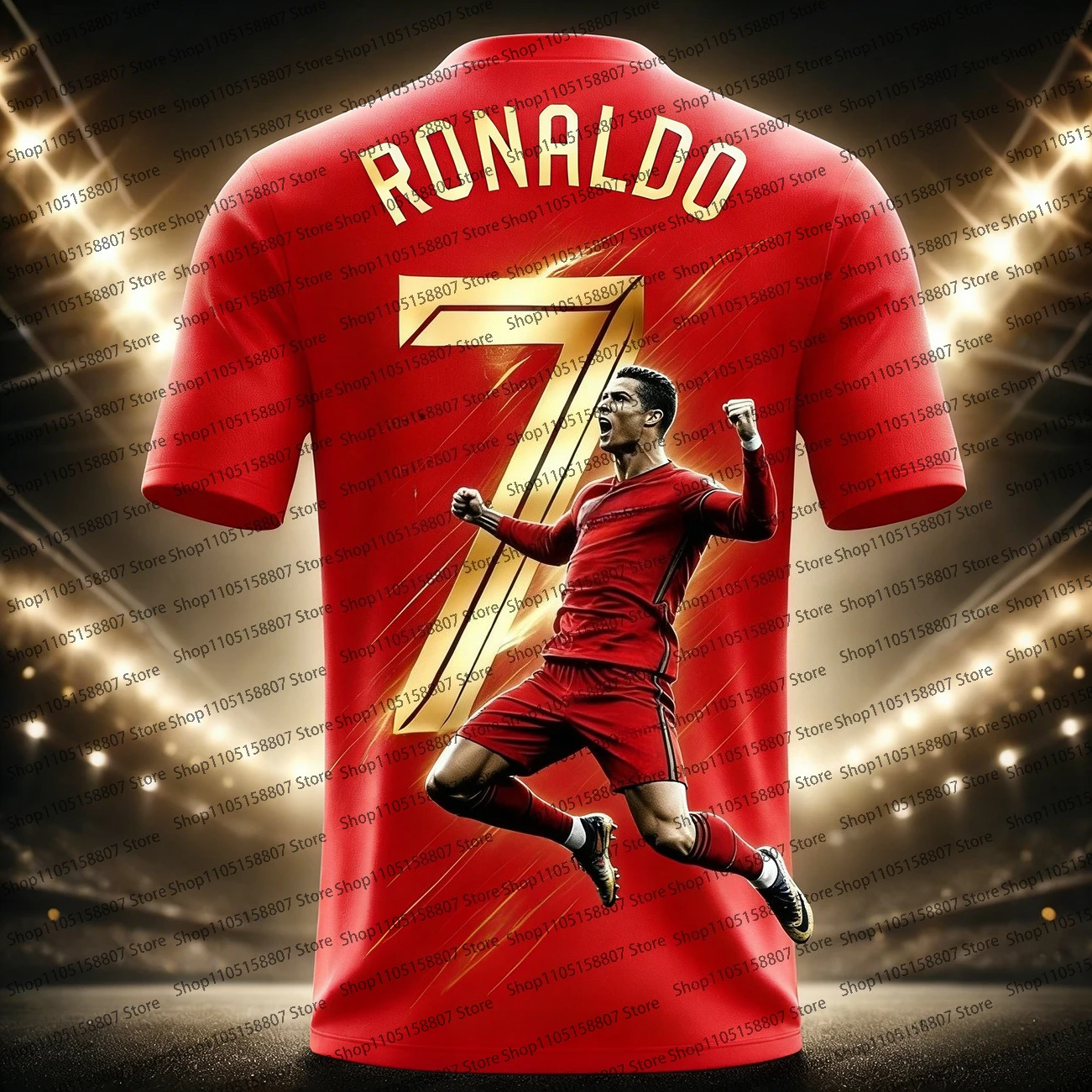 2026 الصيف الجديد كريستيانو رونالدو الذهب الأسود الطبعة التذكارية تي شيرت رياضي في الهواء الطلق التجفيف السريع من خلال جيرسي