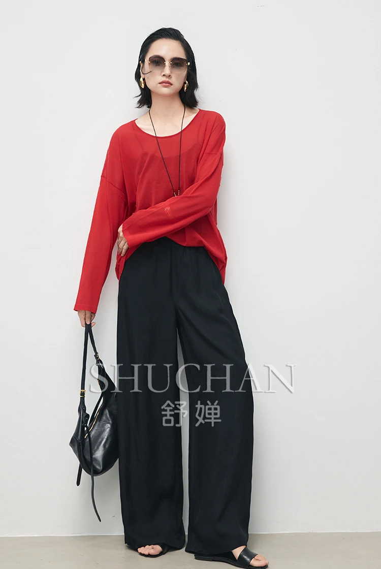 

Thin and Cool, Not Easy To Wrinkle, American Vinegar Fiber Air Thin Pants, Matte Scratching K3712 trousers women