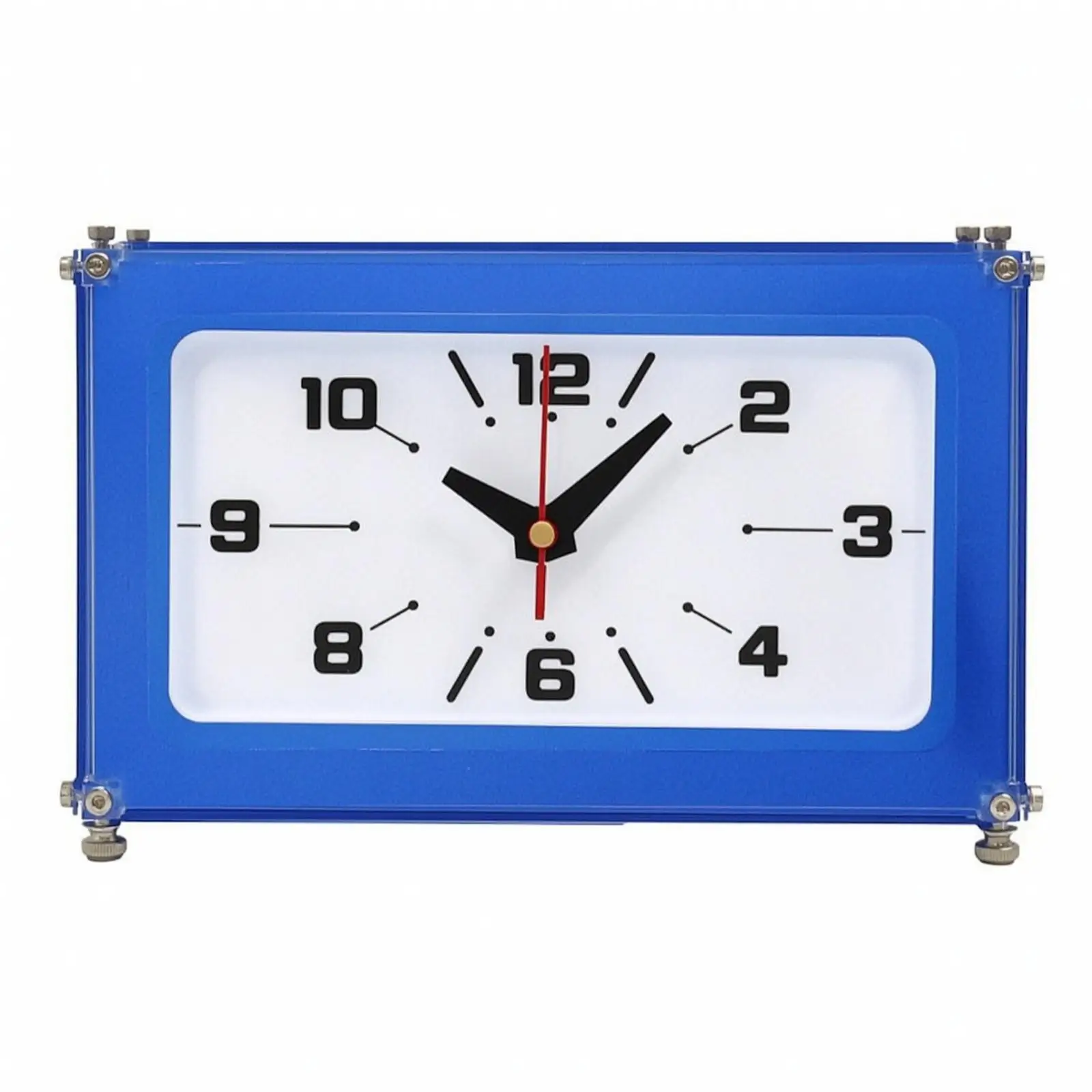 Acrylic Face Desk Clock for Bedside Table with Clear Numerals and Quiet Analog Movement for Home Office
