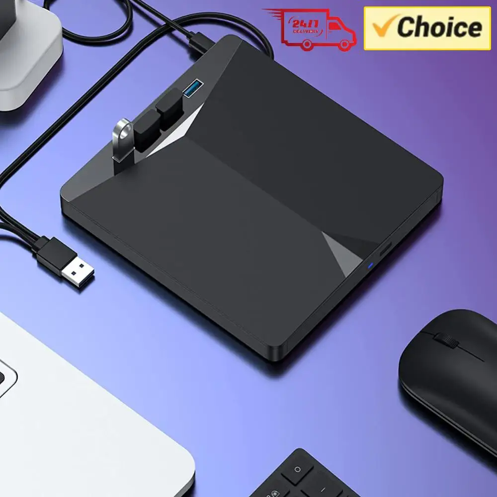 

Внешний мобильный привод USB 3.0 TypeC 7-в-1, устройство для записи CD/DVD, Plug-and-Play, тонкий, для Windows 11/10/8/7/Linux/OS