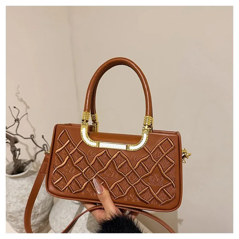 Bolso de mano delicado único para mujer, oficina, desplazamientos, trabajo, reunión, exquisito, elegante, atemporal, elegante, portátil, versátil