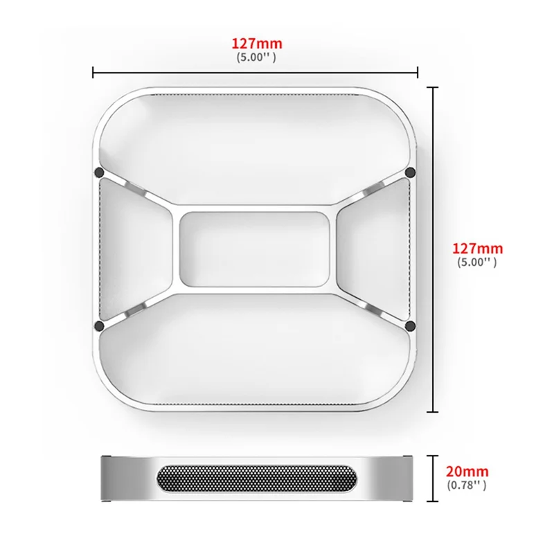 حامل تبريد قفص الاتهام حامل سطح المكتب لماك ميني M4/M4 برو قاعدة مقاومة للغبار قوس تبديد الحرارة