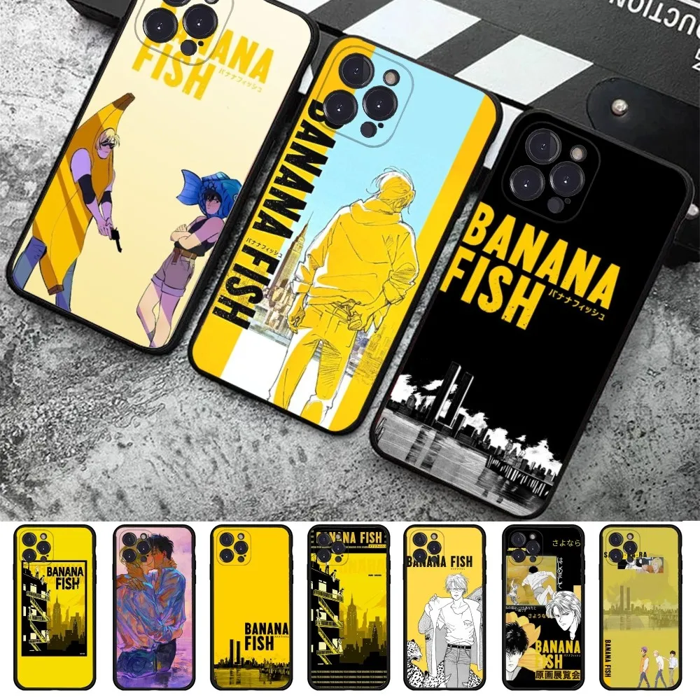 Banana Fish Phone Case For iPhone 15 14 11 12 13 Mini Pro XS Max Cover 6 7 8 Plus X XR SE 2020 Funda Shell