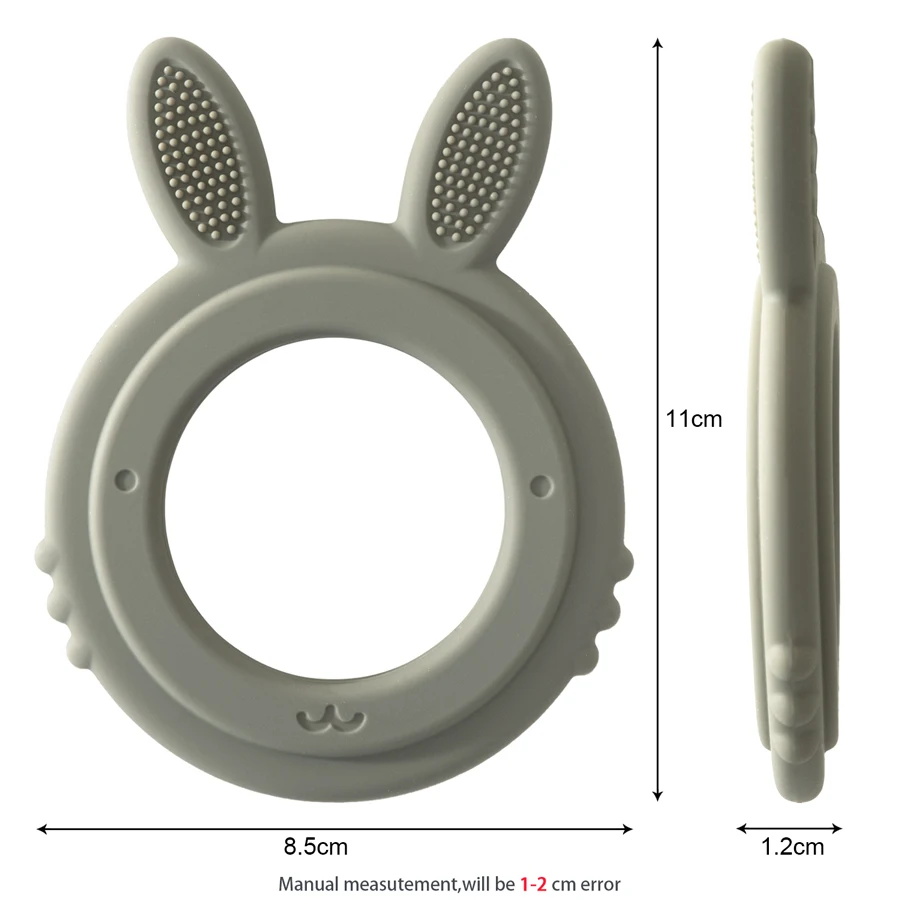 1Pc Baby Silicone Teether Toys Cartoon Rabbit Shape Teether Rodent Gum Pain Relief Teething Toy Kids Sensory Baby Toy