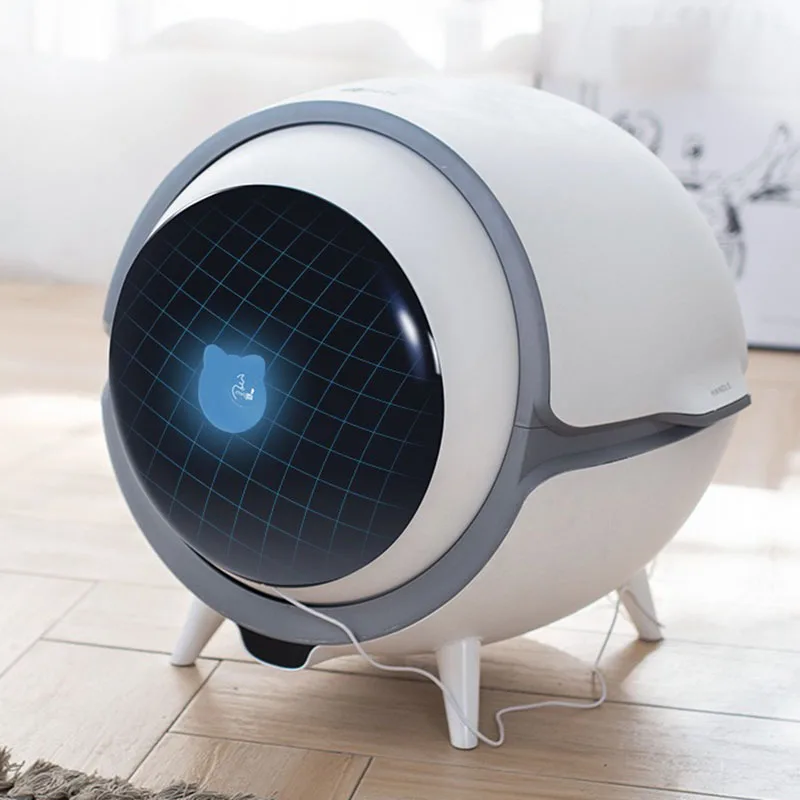 Smart Cat Litter Box Self-cleaning Semi Enclosed Cats Bedpans UV Sterilization Connect To APP Automatic Cats Toilet Accessories