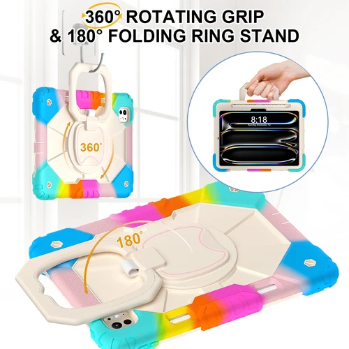 Imagen 2 del producto Funda armadura para iPad de 10. a generación, 10,9, 2022, Mini 7/6, soporte para niños, funda para tableta a prueba de golpes para iPad Air 5/4 10,9 Pro 11 1/2/3/4th
