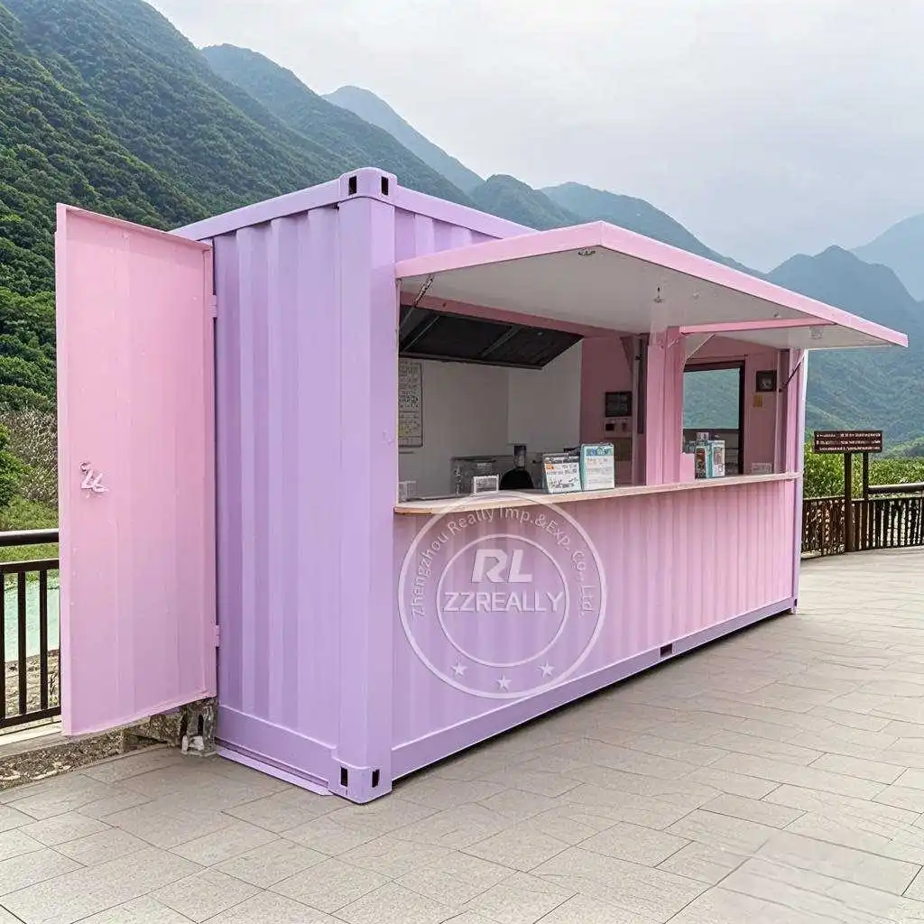 お手頃価格の20フィートコンテナカフェ、コンテナキオスクレストランバー、フル装備のキッチン付き、ヨーロッパ基準