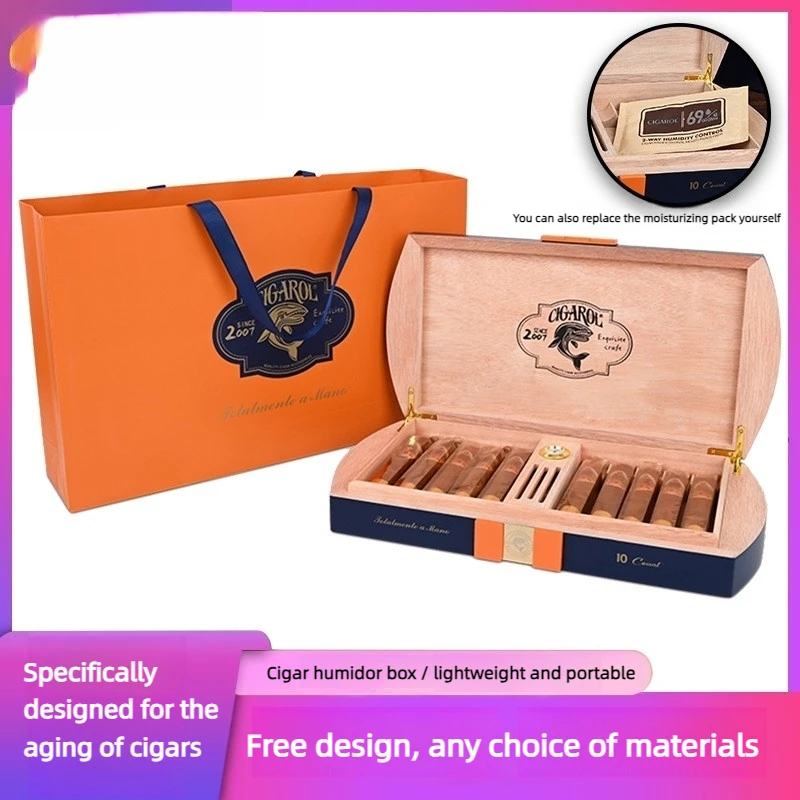 Solidny Humidor z Drewna Cedrowego - close-up view