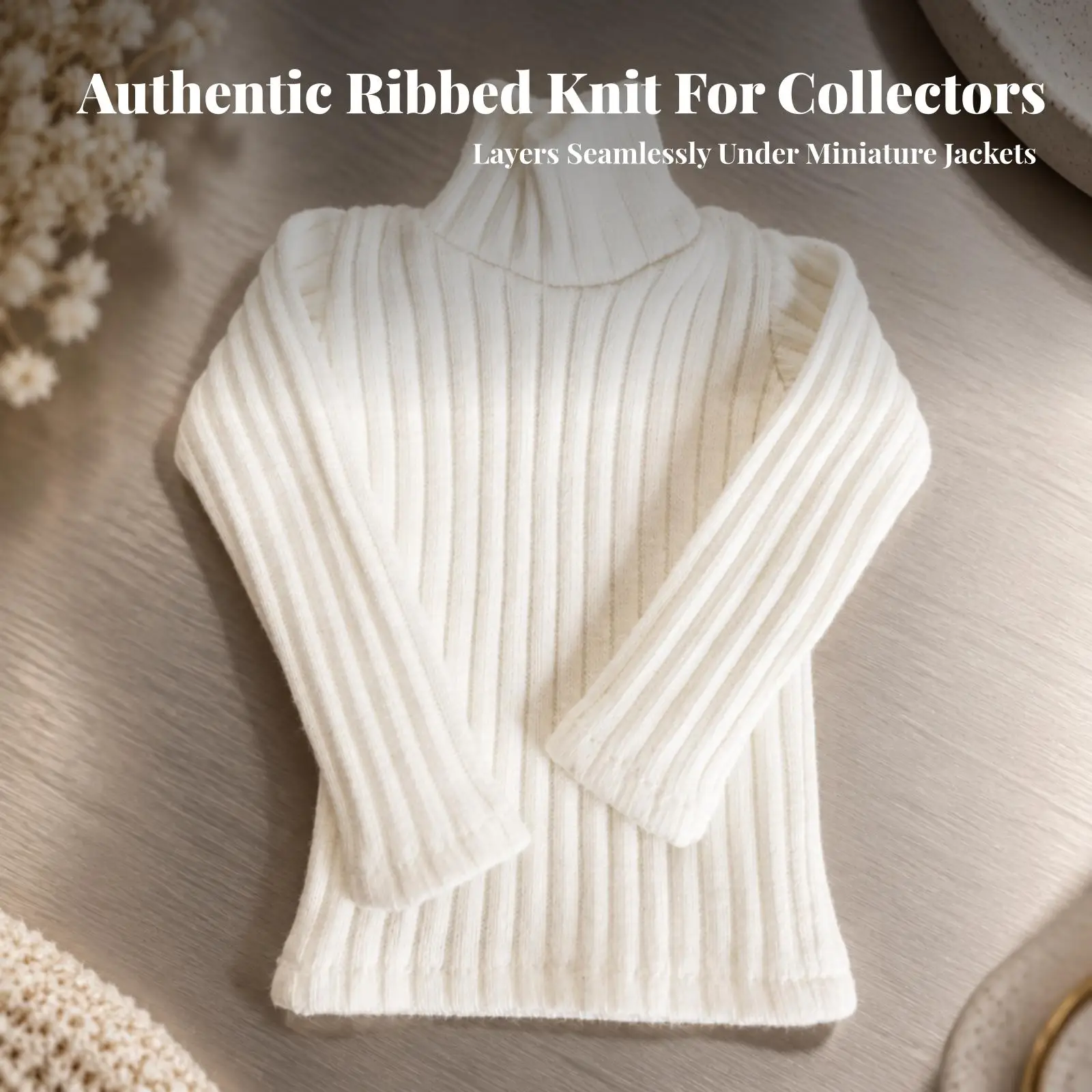 Doll Sweater Slim-Fitting for Character Styling, Winter Layered Looks
