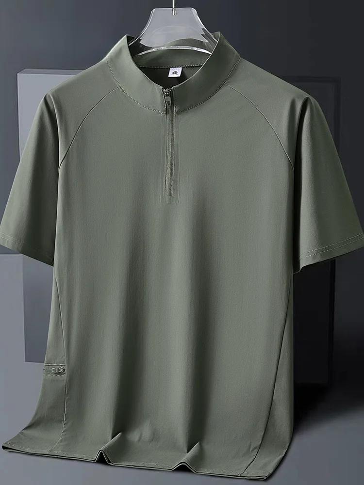 

Мужская футболка из ледяного шелка свободного кроя с коротким рукавом: дышащая, быстросохнущая, для бега, тренировок, фитнеса, городского и активного отдыха, летняя