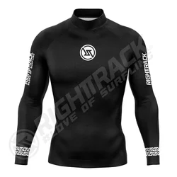 Chemises de surf à manches longues Rashguard pour hommes, sweat-shirt de surf en tissu LyJean-, protection UV, maillots de bain RIGHTTRACK, crème solaire chaude