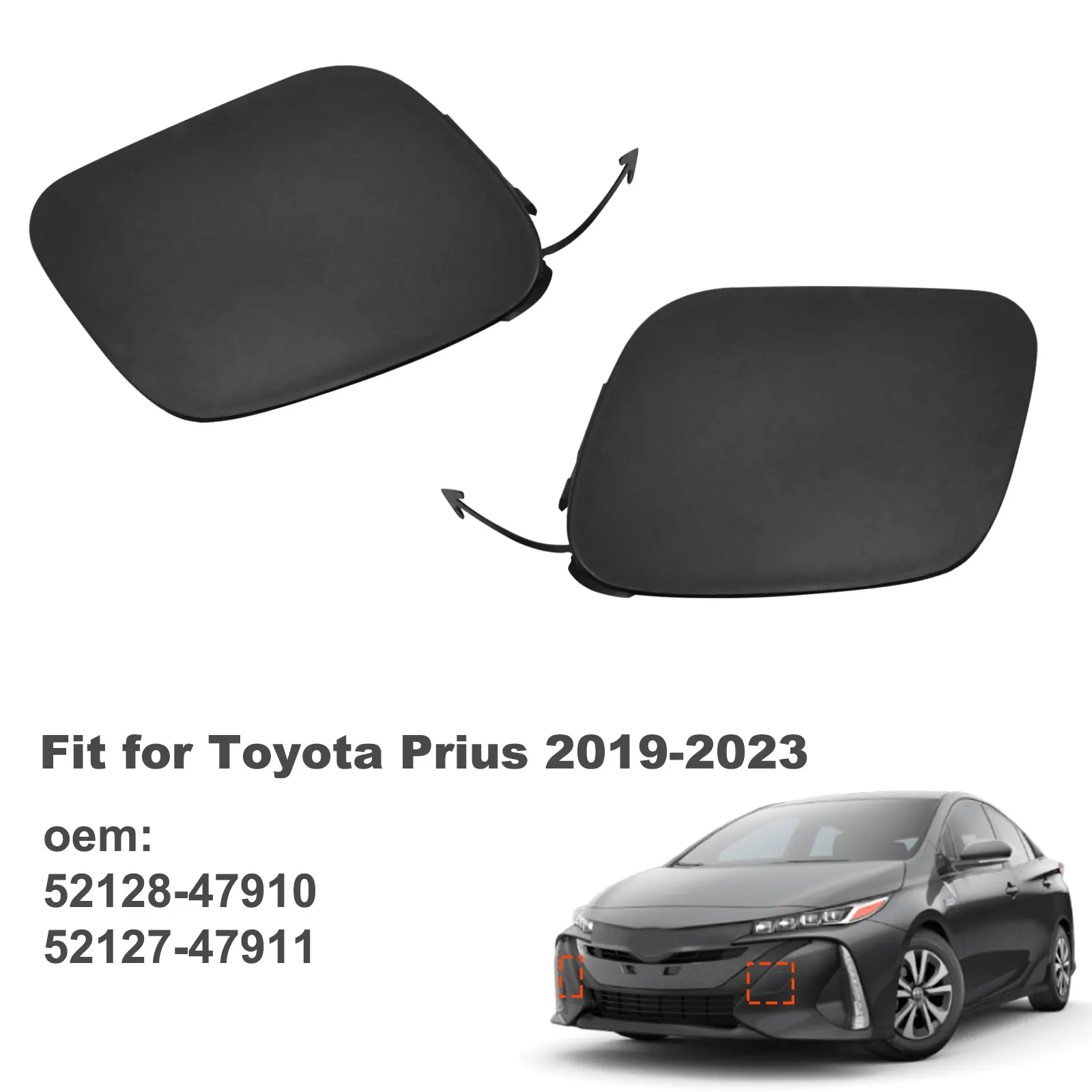 

Front Bumper Tow Hook Cover Cap For Toyota Prius 2019 2020 2021 2022 52128-47910 52127-47911 Trailer Cover Cap Car Accessories