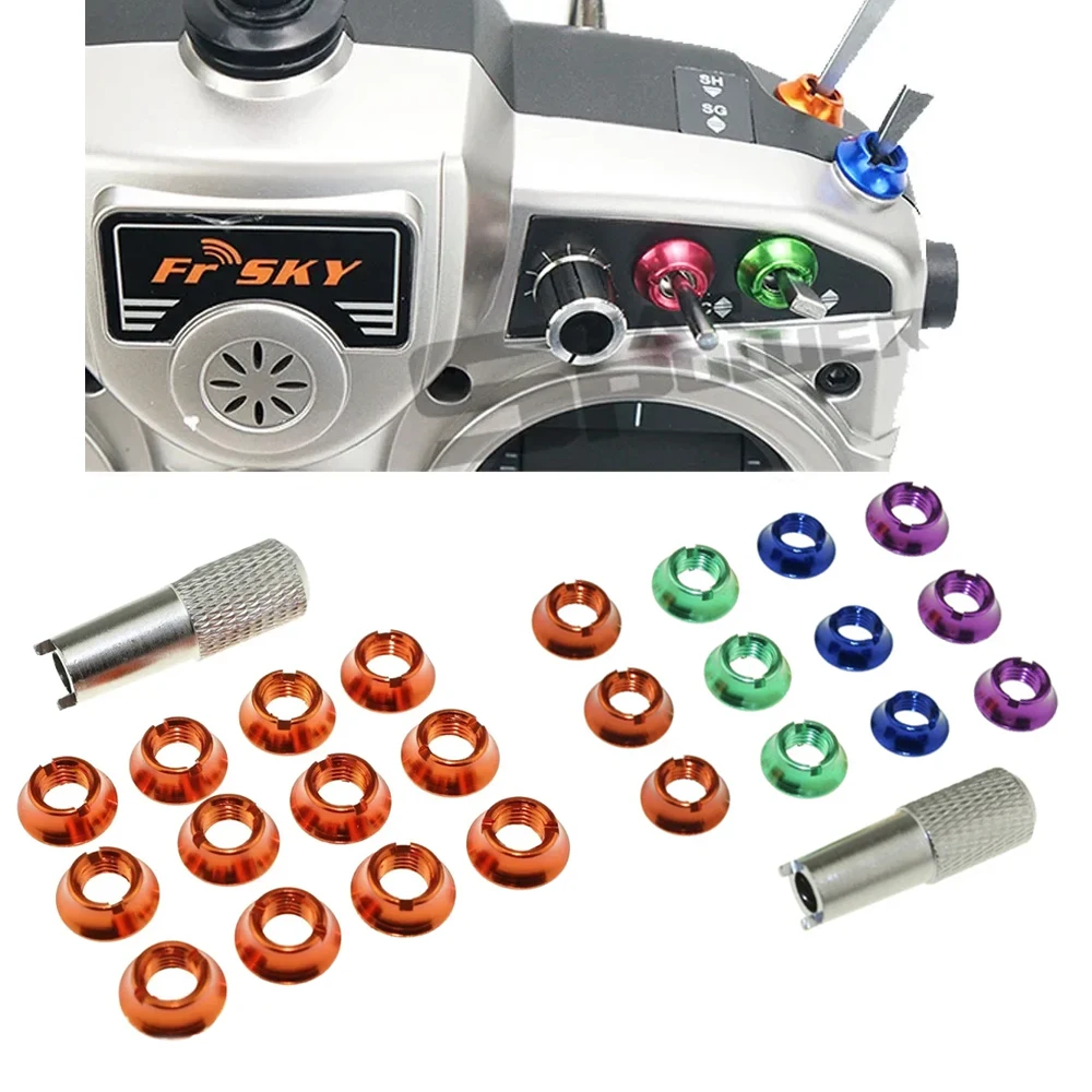 

Набор из 12 радиоуправляемых переключателей STAR POWER (7 цветов) с гайками и 1 гаечным ключом для RadioLink Futaba JR Frsky i6