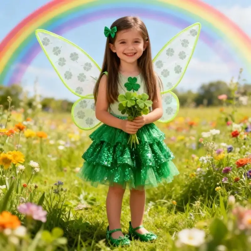 إكسسوار لعب الأدوار على شكل جناح البرسيم الديناميكي مع هيكل ارتداء آمن مثالي للمناسبات والعروض ذات الطابع الخاص 6XDA #2