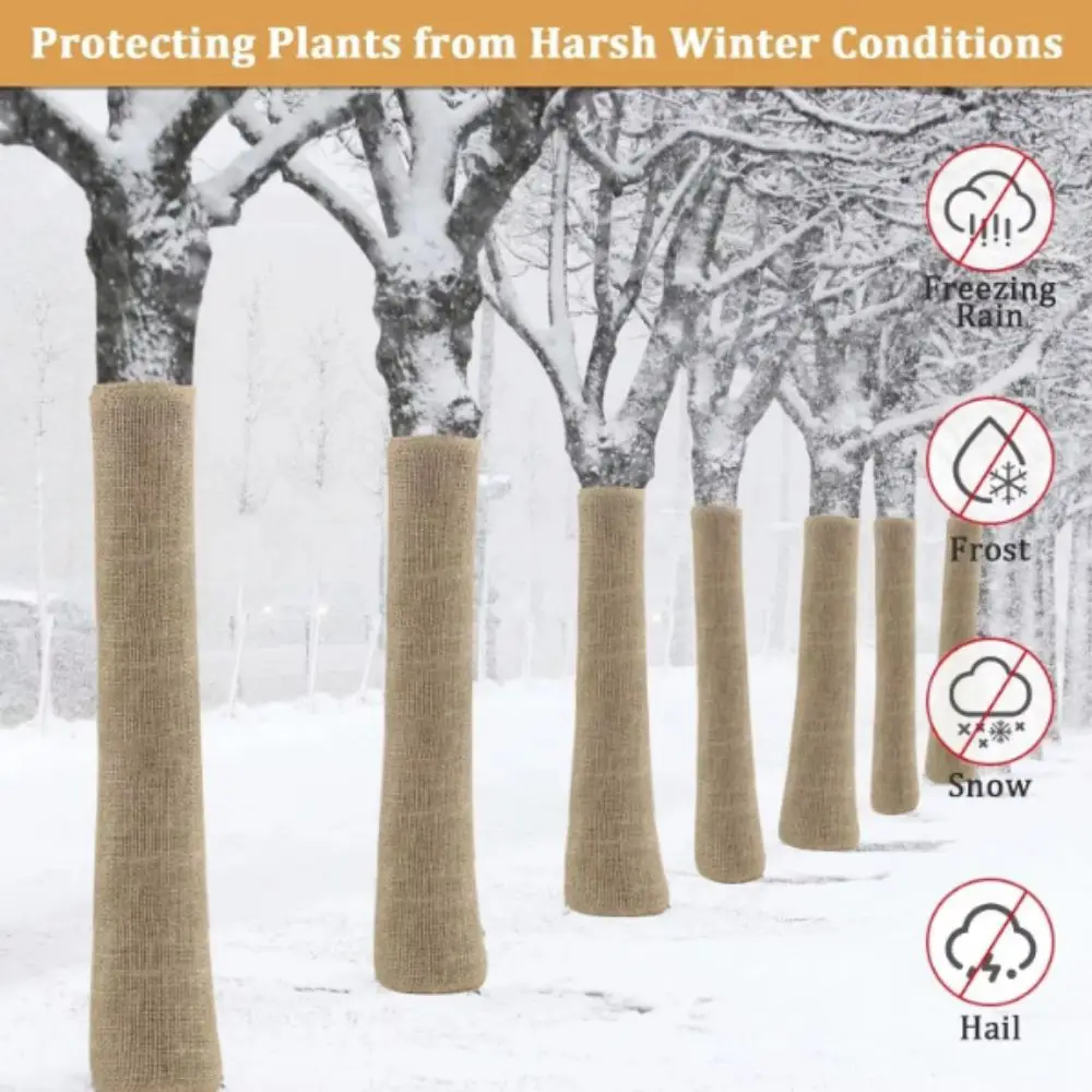 Natural Jute Tree Wrap Tape Burlap Cloth Natural Fabric Winter Tree Wrap Wrap Tape Outdoor Protective Plant Protection Cover