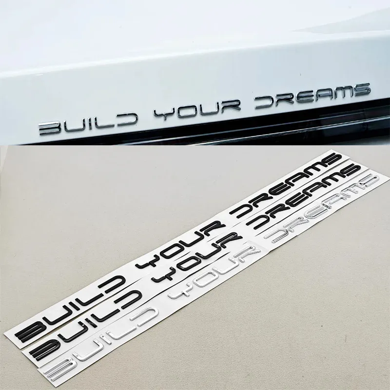3D ABS Car Sticker Logo Build Your Dreams Rear Trunk Badge Emblem Decals For BYD Dolphin Seal Han Tang EV Song Yuan Atto3 Qin