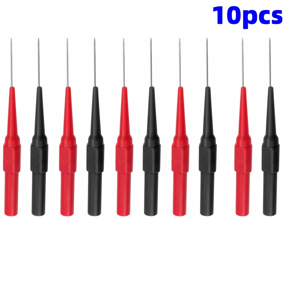 

10 шт., 30 В, диагностические инструменты, мультиметр, удлинитель тестового провода, игольчатые наконечники для пирсинга спины, автомобильный тестовый зонд, комплект 0,7 мм