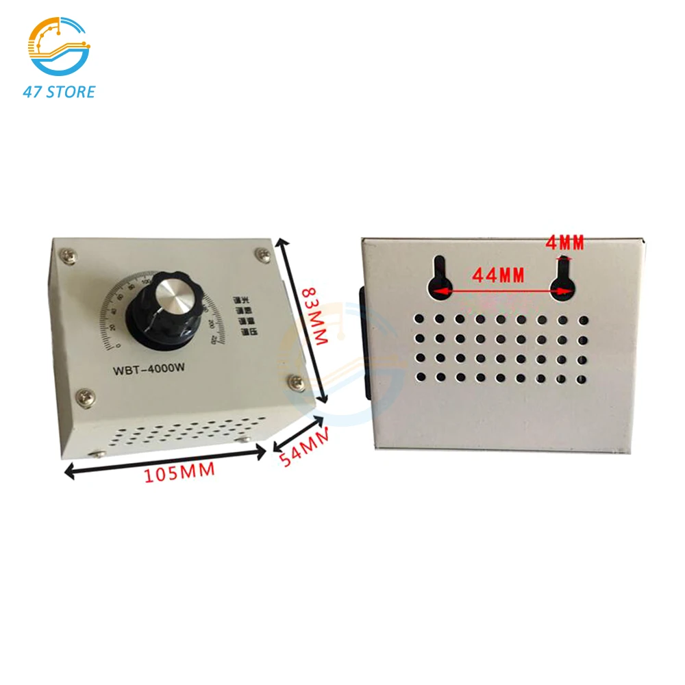 Knob Motor Speed Controller 220V 18A SCR Voltage Regulator 4KW Stepless Variable Speed Controller Switch Thermostat with Socket