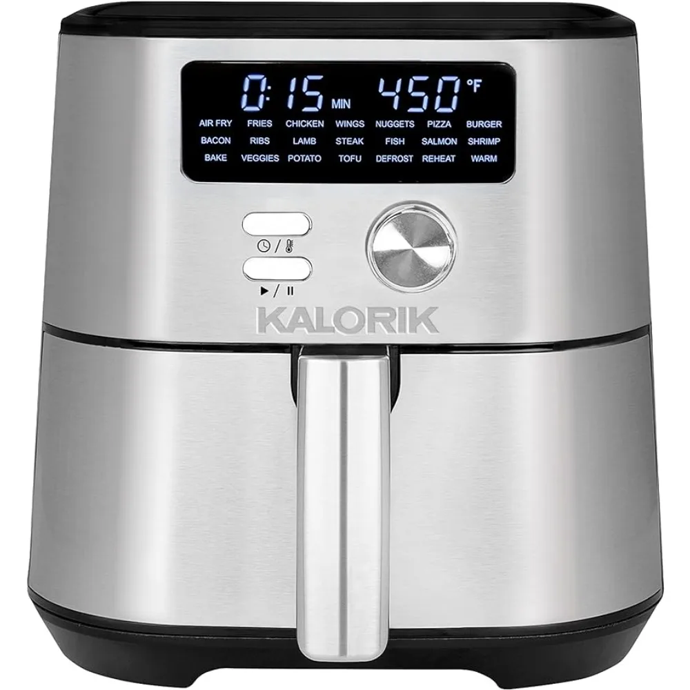 Kalorik MAXX® Digital Air Fryer FT 47821 BKSS | 4 Quart 7-in-1 Oilless Fryer with 7 Cooking Functions