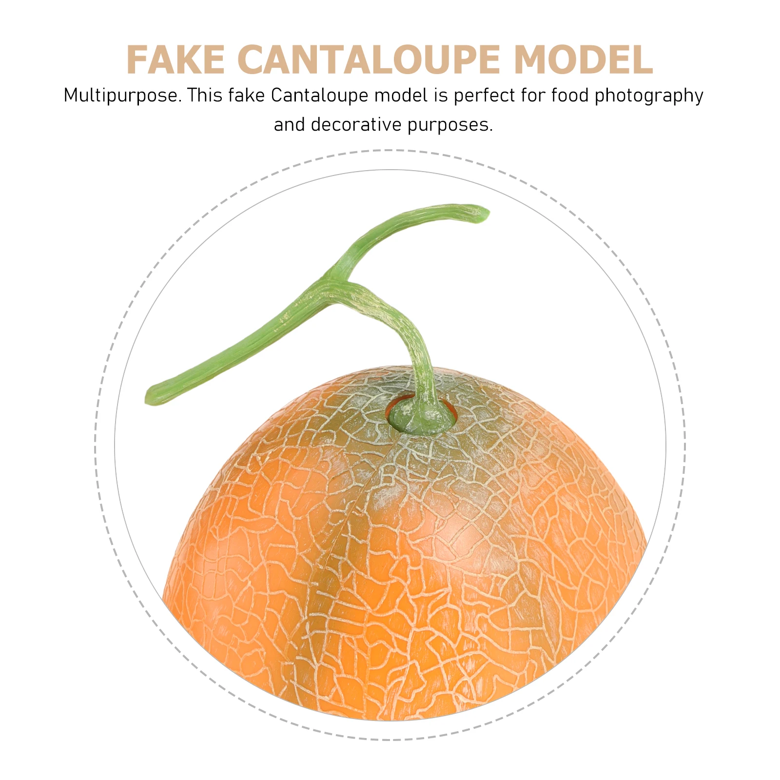 

Simulated Cantaloupe Decoration Simulation Fruit Artificial Fruits for Window Ornament Lifelike Foam Appearance