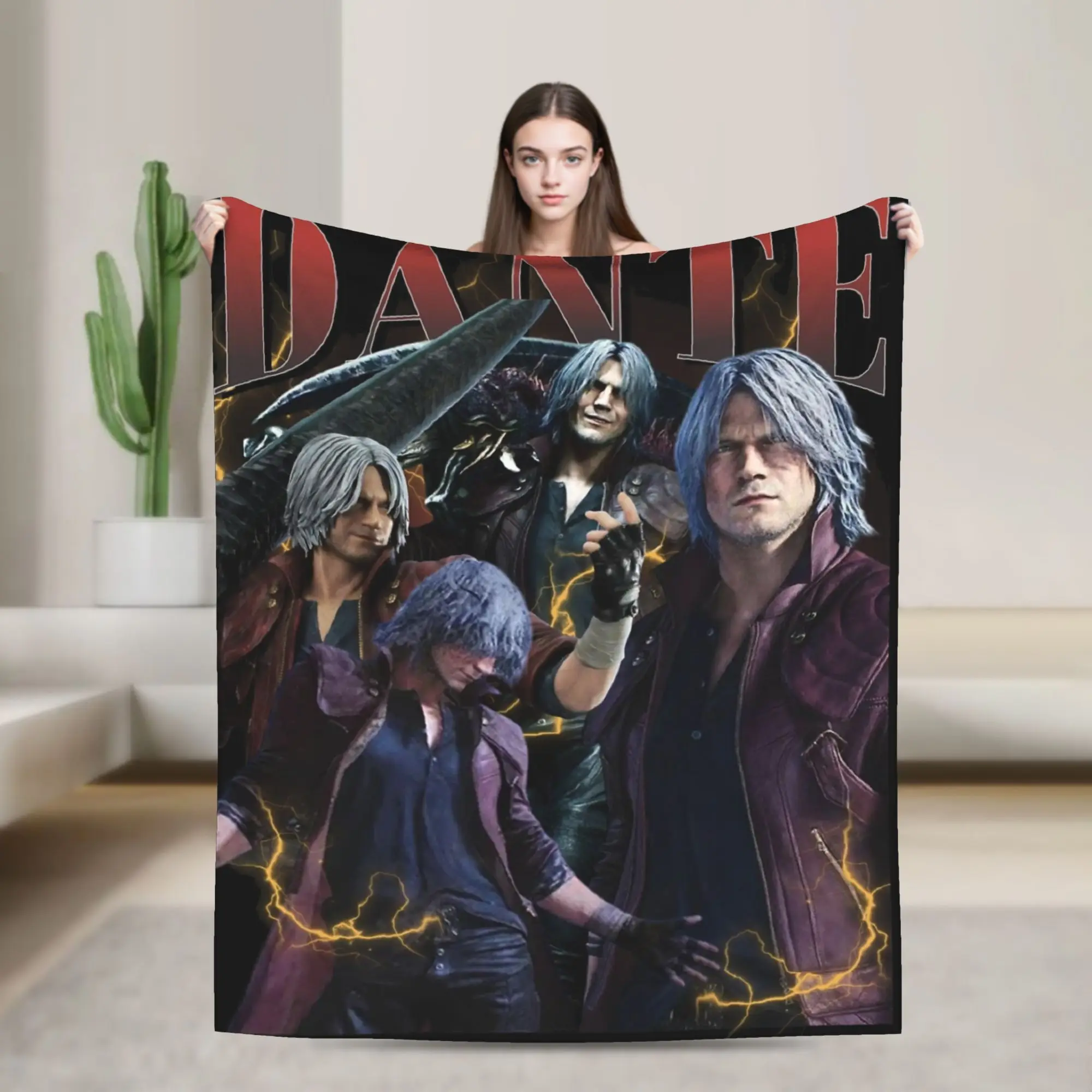 Limited Dante Devil May Cry Blanket Flannel Autumn/Winter  Multi-function Super Soft Throw Blankets for Sofa Couch Rug Piece