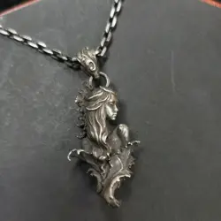 S925 Silver Vintage Do Old Craft Neutral Pendant Pendant