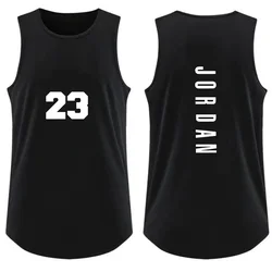 Men's Tank Top Fashion Gym T-shirt Man Casual Breathable Sleeveless Shirt Outdoor Basketball Sports Vest Summer Street Loose Tee